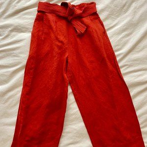 Madewell Huston High Tie Waist Wide Leg pants Women's XS